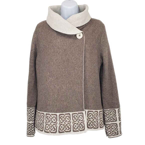 Betty Betty Italy Wool Jacket Shawl Collar Boho Cozy Core Euro Chic Womens M - Picture 1 of 12